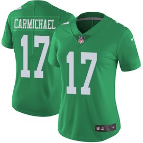 Wholesale Cheap Nike Eagles #17 Harold Carmichael Green Women\'s Stitched NFL Limited Rush Jersey