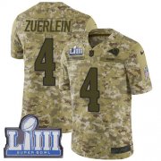 Wholesale Cheap Nike Rams #4 Greg Zuerlein Camo Super Bowl LIII Bound Men's Stitched NFL Limited 2018 Salute To Service Jersey