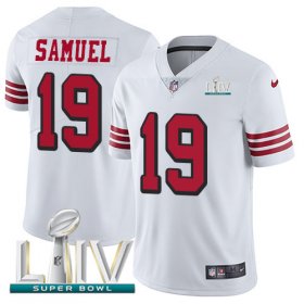 Wholesale Cheap Nike 49ers #19 Deebo Samuel White Super Bowl LIV 2020 Rush Youth Stitched NFL Vapor Untouchable Limited Jersey