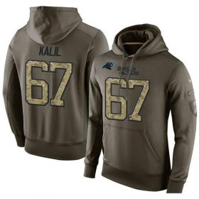 Wholesale Cheap NFL Men\'s Nike Carolina Panthers #67 Ryan Kalil Stitched Green Olive Salute To Service KO Performance Hoodie
