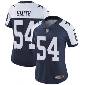 Wholesale Cheap Nike Cowboys #54 Jaylon Smith Navy Blue Thanksgiving Women\'s Stitched NFL Vapor Untouchable Limited Throwback Jersey