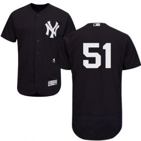 Wholesale Cheap Yankees #51 Bernie Williams Navy Blue Flexbase Authentic Collection Stitched MLB Jersey