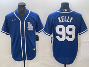 Cheap Men's Los Angeles Dodgers #99 Joe Kelly Blue Cool Base Stitched Baseball Jersey