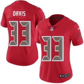 Wholesale Cheap Nike Buccaneers #33 Carlton Davis III Red Women\'s Stitched NFL Limited Rush Jersey