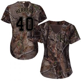 Wholesale Cheap Royals #40 Kelvin Herrera Camo Realtree Collection Cool Base Women\'s Stitched MLB Jersey