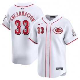 Cheap Men\'s Cincinnati Reds #33 Christian Encarnacion White Home Limited Baseball Stitched Jersey