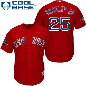Wholesale Cheap Red Sox #25 Jackie Bradley Jr Red Cool Base 2018 World Series Stitched Youth MLB Jersey