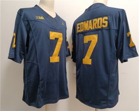 Cheap Men\'s Michigan Wolverines #7 Donovan Edwards 2023 F.U.S.E.Navy Stitched Jersey