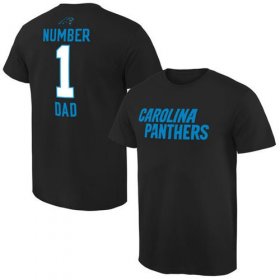 Wholesale Cheap Men\'s Carolina Panthers Pro Line College Number 1 Dad T-Shirt Black