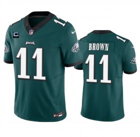 Wholesale Cheap Men\'s Philadelphia Eagles #11 A. J. Brown Green 2023 F.U.S.E. With 1-Star C Patch Vapor Untouchable Limited Football Stitched Jerseys