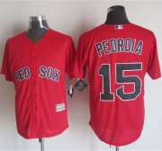 Wholesale Cheap Red Sox #15 Dustin Pedroia Red New Cool Base Stitched MLB Jersey