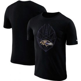 Wholesale Cheap Men\'s Baltimore Ravens Nike Black Fan Gear Icon Performance T-Shirt