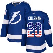 Cheap Adidas Lightning #20 Blake Coleman Blue Home Authentic USA Flag Youth Stitched NHL Jersey