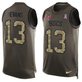 Wholesale Cheap Nike Buccaneers #13 Mike Evans Green Men\'s Stitched NFL Limited Salute To Service Tank Top Jersey