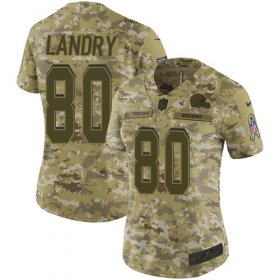 Wholesale Cheap Nike Browns #80 Jarvis Landry Camo Women\'s Stitched NFL Limited 2018 Salute to Service Jersey
