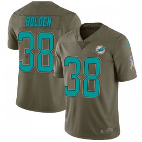 Wholesale Cheap Nike Dolphins #38 Brandon Bolden Olive Men\'s Stitched NFL Limited 2017 Salute To Service Jersey
