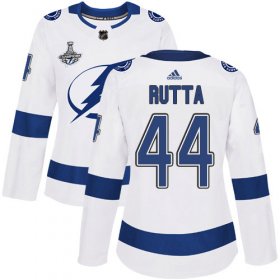 Cheap Adidas Lightning #44 Jan Rutta White Road Authentic Women\'s 2020 Stanley Cup Champions Stitched NHL Jersey