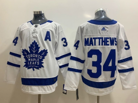 Wholesale Cheap Men\'s Toronto Maple Leafs #34 Auston Matthews White With A Patch Adidas Stitched NHL Jersey