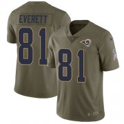 Wholesale Cheap Nike Rams #81 Gerald Everett Olive Youth Stitched NFL Limited 2017 Salute to Service Jersey