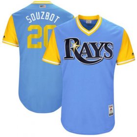 Wholesale Cheap Rays #20 Steven Souza Light Blue \"Souzbot\" Players Weekend Authentic Stitched MLB Jersey