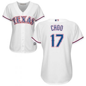 Wholesale Cheap Rangers #17 Shin-Soo Choo White Home Women\'s Stitched MLB Jersey