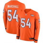 Wholesale Cheap Nike Broncos #54 Brandon Marshall Orange Team Color Men's Stitched NFL Limited Therma Long Sleeve Jersey