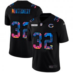 Cheap Chicago Bears #32 David Montgomery Men\'s Nike Multi-Color Black 2020 NFL Crucial Catch Vapor Untouchable Limited Jersey