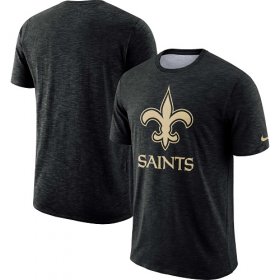 Wholesale Cheap Men\'s New Orleans Saints Nike Black Sideline Cotton Slub Performance T-Shirt
