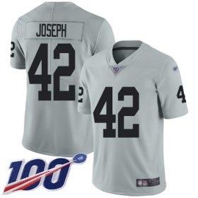 Wholesale Cheap Nike Raiders #42 Karl Joseph Silver Men\'s Stitched NFL Limited Inverted Legend 100th Season Jersey