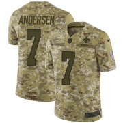Wholesale Cheap Nike Saints #7 Morten Andersen Camo Men's Stitched NFL Limited 2018 Salute To Service Jersey