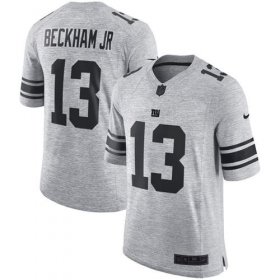 Wholesale Cheap Nike Giants #13 Odell Beckham Jr Gray Men\'s Stitched NFL Limited Gridiron Gray II Jersey