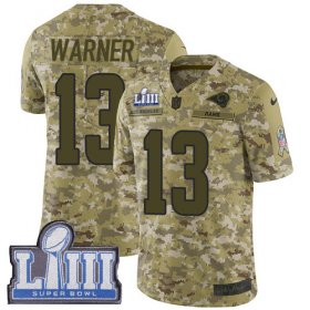 Wholesale Cheap Nike Rams #13 Kurt Warner Camo Super Bowl LIII Bound Men\'s Stitched NFL Limited 2018 Salute To Service Jersey