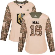 Wholesale Cheap Adidas Golden Knights #18 James Neal Camo Authentic 2017 Veterans Day Women's Stitched NHL Jersey