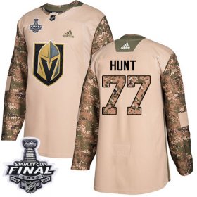Wholesale Cheap Adidas Golden Knights #77 Brad Hunt Camo Authentic 2017 Veterans Day 2018 Stanley Cup Final Stitched Youth NHL Jersey