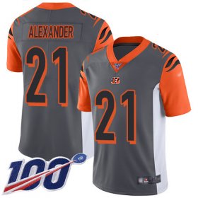 Wholesale Cheap Nike Bengals #21 Mackensie Alexander Silver Men\'s Stitched NFL Limited Inverted Legend 100th Season Jersey