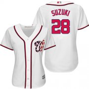 Wholesale Cheap Nationals #28 Kurt Suzuki White Home Women's Stitched MLB Jersey