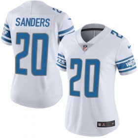 Wholesale Cheap Nike Lions #20 Barry Sanders White Women\'s Stitched NFL Vapor Untouchable Limited Jersey