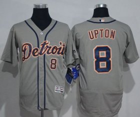 Wholesale Cheap Tigers #8 Justin Upton Grey Flexbase Authentic Collection Stitched MLB Jersey