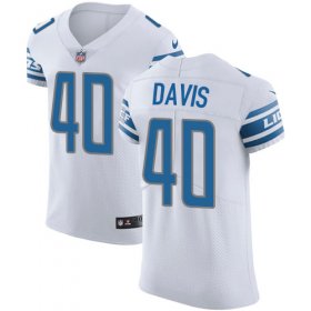 Wholesale Cheap Nike Lions #40 Jarrad Davis White Men\'s Stitched NFL Vapor Untouchable Elite Jersey