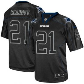 Wholesale Cheap Nike Cowboys #21 Ezekiel Elliott Lights Out Black Men\'s Stitched NFL Elite Jersey