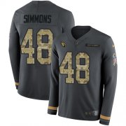 Wholesale Cheap Nike Cardinals #48 Isaiah Simmons Anthracite Salute to Service Men's Stitched NFL Limited Therma Long Sleeve Jersey