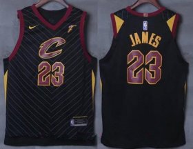 Wholesale Cheap Men\'s Cleveland Cavaliers #23 LeBron James Black 2017-2018 Nike Swingman Goodyear Stitched NBA Jersey