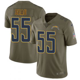 Wholesale Cheap Nike Chargers #55 Junior Seau Olive Men\'s Stitched NFL Limited 2017 Salute to Service Jersey