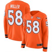 Wholesale Cheap Nike Broncos #58 Von Miller Orange Team Color Women's Stitched NFL Limited Therma Long Sleeve Jersey