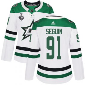 Cheap Adidas Stars #91 Tyler Seguin White Road Authentic Women\'s 2020 Stanley Cup Final Stitched NHL Jersey