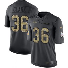 Wholesale Cheap Nike Ravens #36 Chuck Clark Black Men\'s Stitched NFL Limited 2016 Salute to Service Jersey