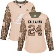 Wholesale Cheap Adidas Lightning #24 Ryan Callahan Camo Authentic 2017 Veterans Day Women's Stitched NHL Jersey