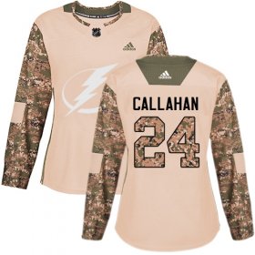 Wholesale Cheap Adidas Lightning #24 Ryan Callahan Camo Authentic 2017 Veterans Day Women\'s Stitched NHL Jersey