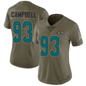 Wholesale Cheap Nike Jaguars #93 Calais Campbell Olive Women\'s Stitched NFL Limited 2017 Salute to Service Jersey