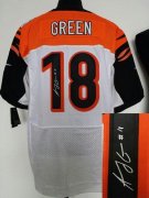 Wholesale Cheap Nike Bengals #18 A.J. Green White Men's Stitched NFL Elite Autographed Jersey